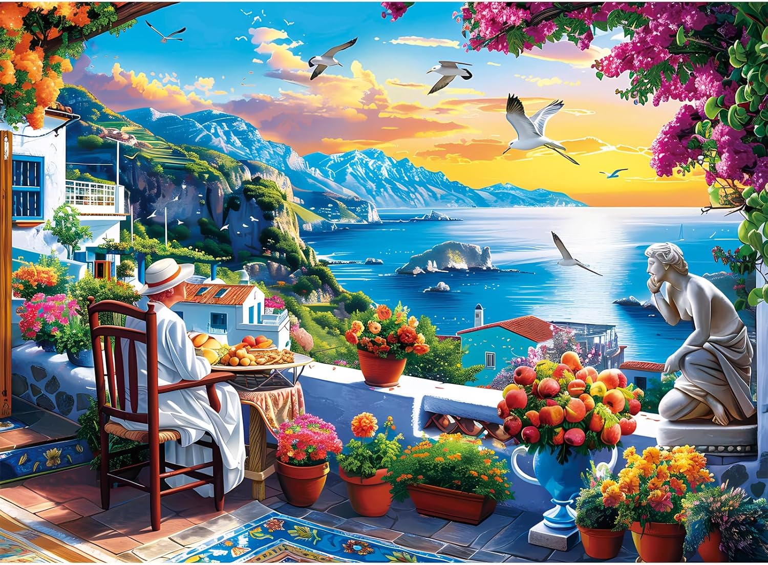 500 Piece Puzzles for Adults, seafront Jigsaw Puzzle, Nature Landscape Jigsaw Puzzle, Creative Games and Holiday Party Gifts, Fun and Challenging Family Games 20.5×15 in