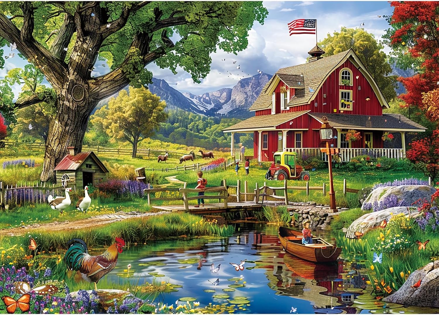 1000 Piece Puzzle for Adults - Country Clubhouse Puzzle for Adults Children - Recycled Paper Jigsaw Puzzle 1000 Pieces - Fun and Challenging Family Game Great Gift Idea, 28 * 20 in