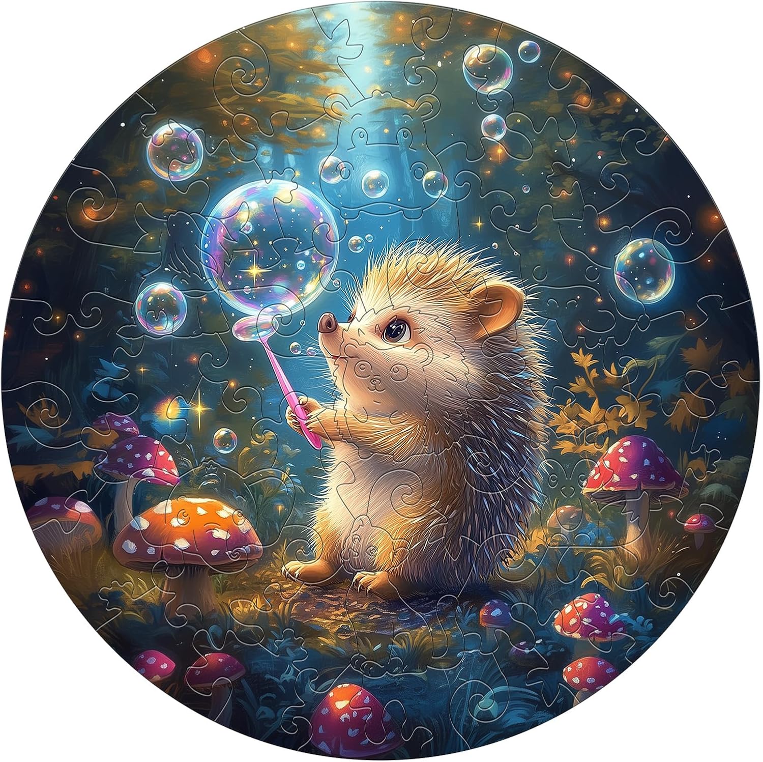 Wooden Puzzles for Kids Ages 4-6 - Bubble Hedgehog 50 Pieces Children Puzzles - Large Pieces Kids Puzzle with Unique Shapes - Educational Puzzles Toys for Boys and Girls (11.4 * 11.4 in)